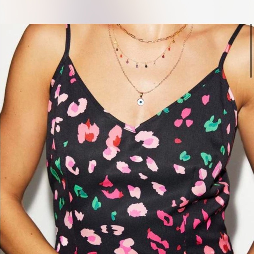 Never Fully Dressed Black Dress with Pink and Green Floral - Picture 7 of 9